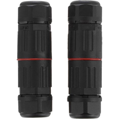 Lot de 2 connecteurs de câbles électriques étanches, bornes sans vis-5.6X1.4cm-Black