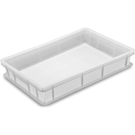 Cassetta Porta Impasti Bianca Sovrapponibile 60x40H10 HDPE Idonea al Contatto Alimentare per Anticontaminazione glutine lattosio allergie (1/2)