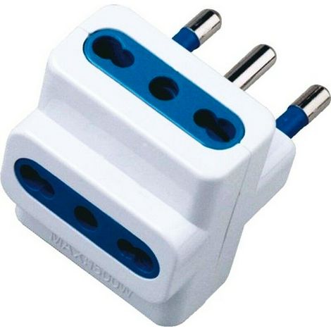 Adattatore Triplapresa 1500W Spina Bipasso 10-16A Multipresa Muro (1/2)
