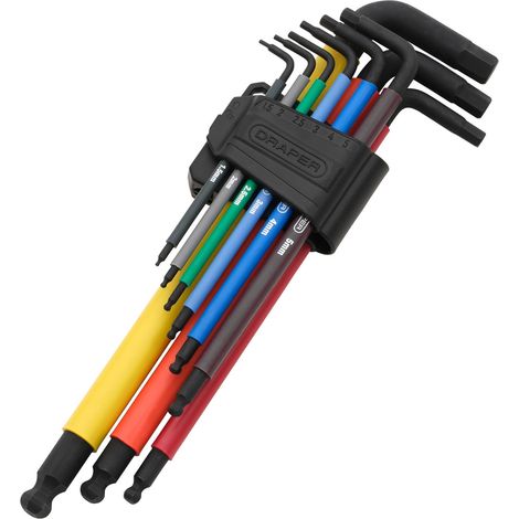 Draper 07109 Extra-Long Arm Hex Key Set (9 Piece)