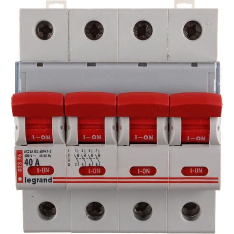 Interrupteur-sectionneur DX³-IS à déclenchement 4P 400V - 40A - 4 modules - 406543 - LEGRAND