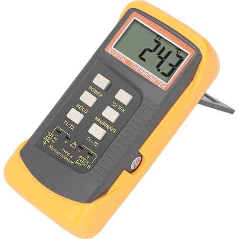 Thermomètre numérique de type K à double sonde de contact -50,0 à 1370 °C, entrée thermocouple CC 60 V CA 24 V (1/5)