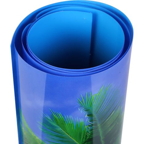 Décoration Aquarium Autocollant Double Face Motif Floral Paroi Aquatique Style Côte Ensoleillée 91x50CM - AUTRES (1/5)