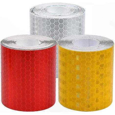 Wetterfestes reflektierendes Klebeband, selbstklebendes Sicherheitsband für schlechte Lichtverhältnisse, Packung mit 3 Rollen Signalband. (1/5)