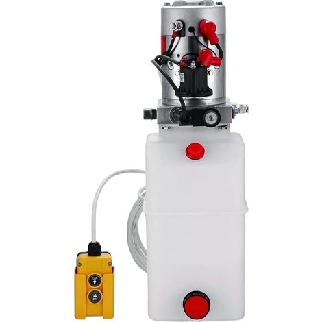 12V unité d'alimentation d'énergie de pompe en plastique hydraulique d'ascenseur de voiture de 8 litres à simple effet for le Traile de décharge (1/5)