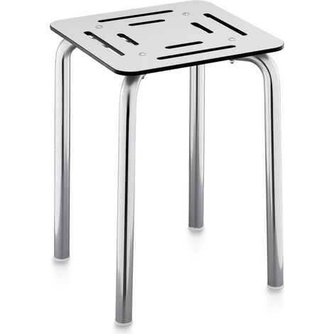 BELTRAN 2624 ASIDEROS Banqueta Sin Respaldo Inox Asiento Blanco - ref: 064-2624
