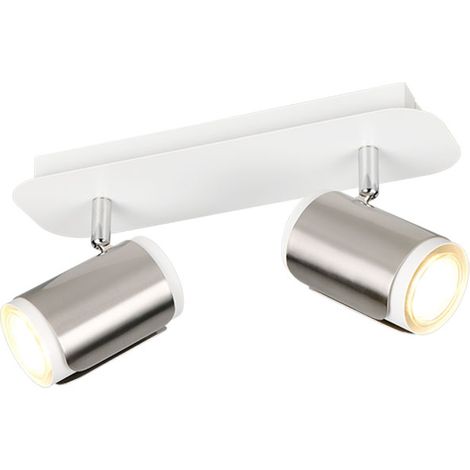 Deckenlampe Deckenleuchte Wohnzimmerlampe Metall Nickel matt verstellbar H 16 cm