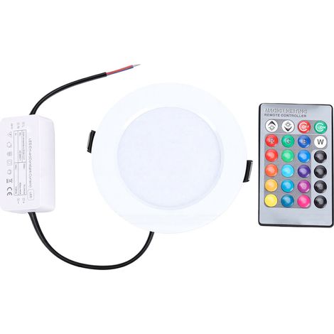 Plafonnier encastré LED RGBW à intensité variable, panneau lumineux à 16 couleurs changeantes, 4 modes dynamiques, télécommande, pour salon et chambre. (1/5)