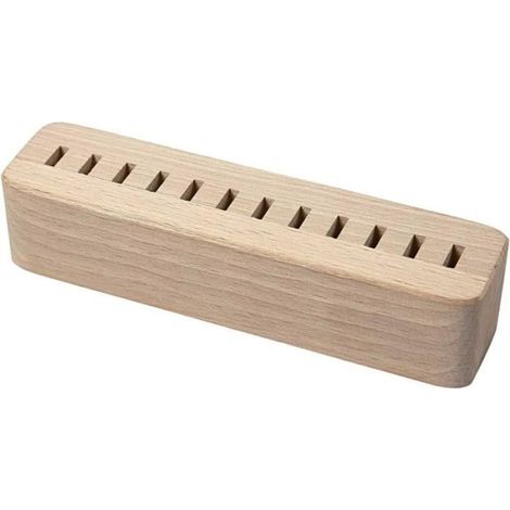 Support de rangement en bois - 17 x 4,3 cm - Pour 12 ciseaux - Pratique - Mixte