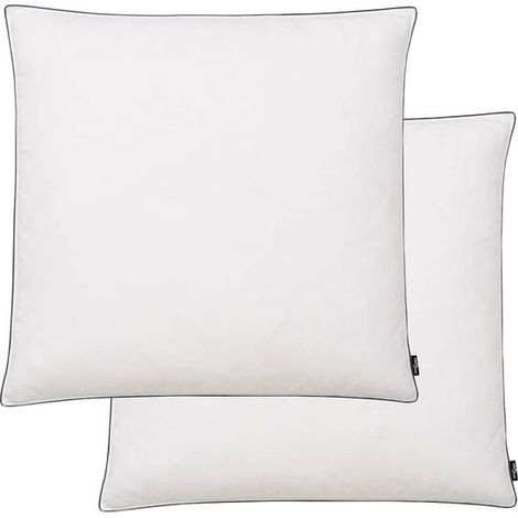 Deux oreillers en duvet, 80 x 80 cm, blancs. (1/5)
