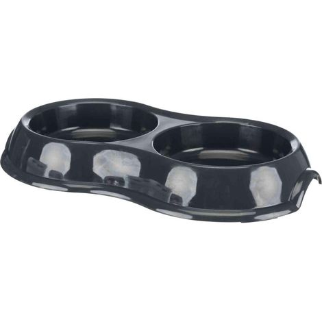 Gamelle double pour chien en plastique 2 x 0,2 l (1/4)