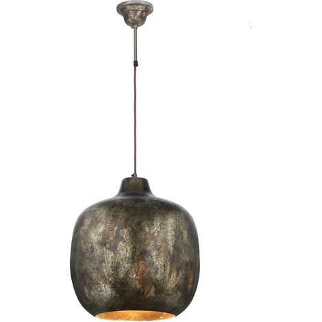 Lampada a sospensione Sawyer in ferro galvanizzato oro (1/3)