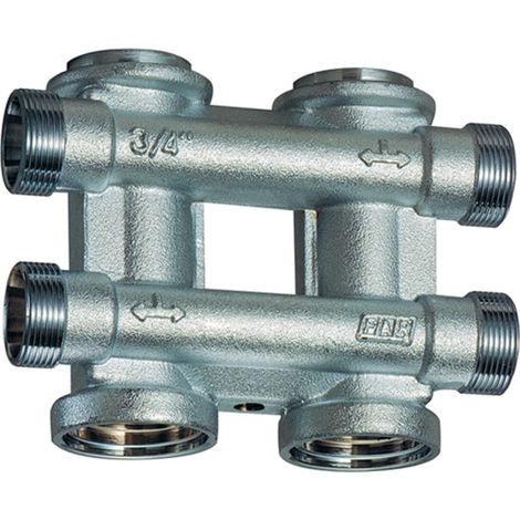 Collecteur Coplanaire Modulaire Chromé Loin 3/4" 2+2