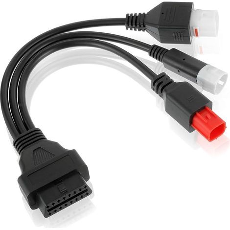 Câble Adaptateur Moto, câble Adaptateur OBD2 3 Broches, 4 Broches, 6 Broches pour Moto Yamaha Euro5, Honda Yamaha Euro6 X-Max T Racer (câble OBD-II, connecteur 3 en 1) (1/5)
