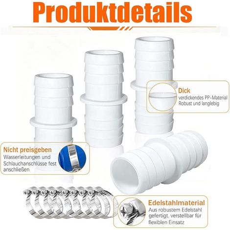 Kit de raccords pour Tuyau de Piscine, diamètre 32 mm (1/3)