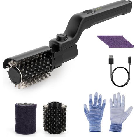 Spazzola elettrica per barbecue - Spazzola elettrica per barbecue con testina regolabile - Realizzata in acciaio inox 304 - Adatta a tutte le griglie Pulizia elettrica... (1/5)