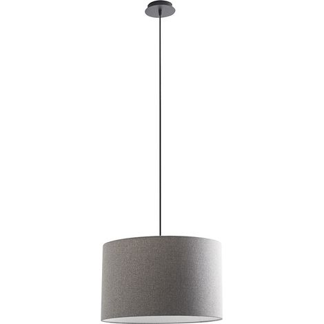 Lampada a Sospensione Vivien Rossini Group con Paralume Cilindrico Grigio - Struttura in Metallo Nero - Attacco E27, Potenza 75W, IP20 (1/5)