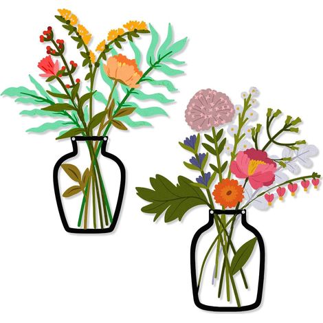 2-teiliges, mehrfarbiges Metall-Wanddekor-Set, Metallblumen-Wandkunst fürs Wohnzimmer, Wanddeko aus Legierungsblumen – rustikaler Landhausstil (1/5)