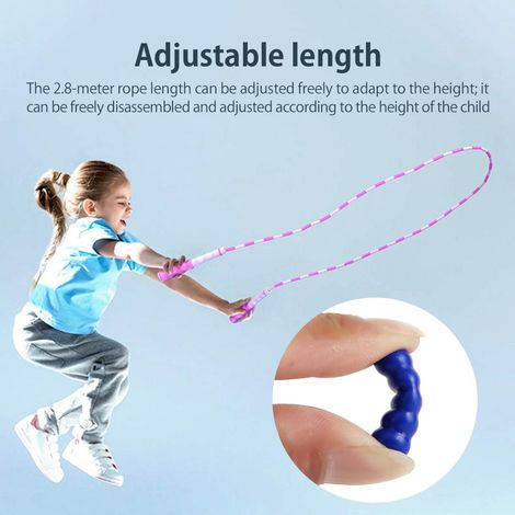 Springseil, verstellbar, segmentiert, weich, mit Perlen – Fitness-Springseil für Kinder und Erwachsene, Springseil zum Abnehmen (1/5)