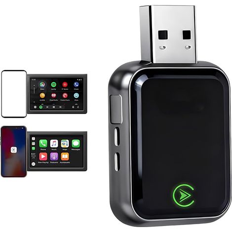 1 Pièce CarPlay sans Fil 2 en 1 pour Apple CarPlay/Android Auto,Mini Adaptateur sans Fil pour iPhone/Android et 98% Voitures,Bluetooth 5.3,Plug and Play,Connexion Automatique,avec Rallonge (1/5)