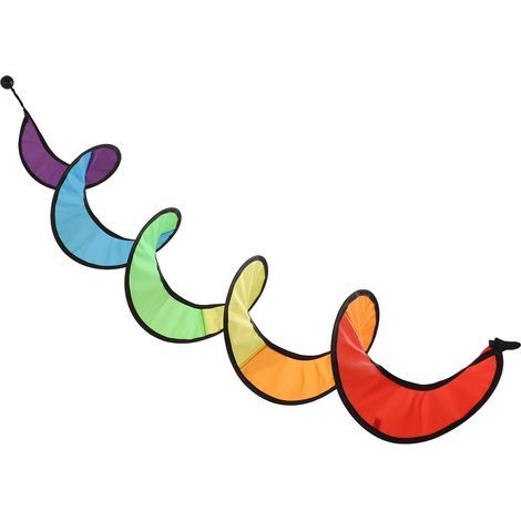 Faltbare Regenbogen-Spiral-Wetterfahne, hängende Windskulptur, Gartendekoration (1/5)