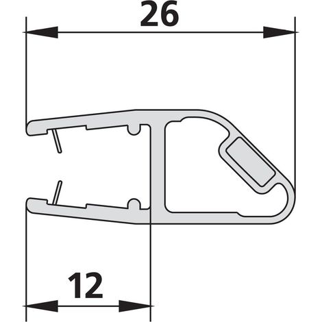 Kermi Magnetleiste 3270 20b x1, 6443, 90 Grad, 2000mm für Eckeinstieg links bis Serienhöhe 2000mm, 2534096