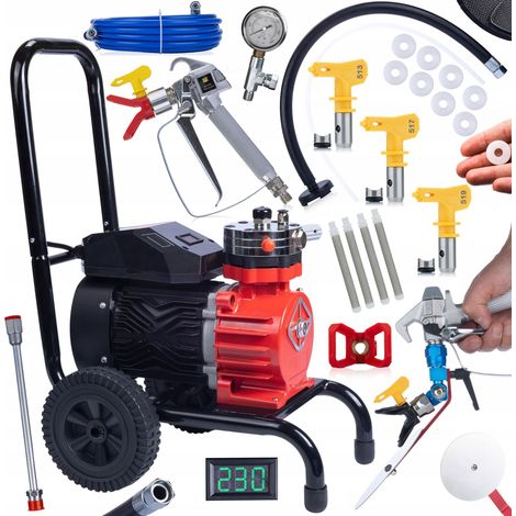 Pompa Airless Rosfix Red Strong Storm 1100 RSS05 – 3500W, 22MPA, 18L/min Set con Pistola, Lancia, Filtri, Manometro, Accessori Verniciatura (1/5)