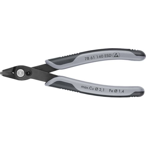 KNIPEX 78 61 140 ESDSB Electronic Super Knips® XL ESD mit Mehrkomponenten-Hüllen brüniert 140 mm