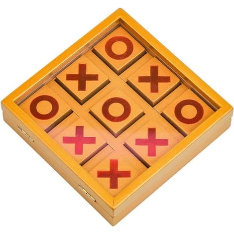 Jeu d'échecs en bois sur trampoline XO pour enfants et adultes, idéal pour s'amuser dans le jardin. (1/5)