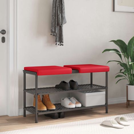 vidaXL Coussin de banc 2 pc Simili cuir Rouge Profondeur 35 cm (1/5)