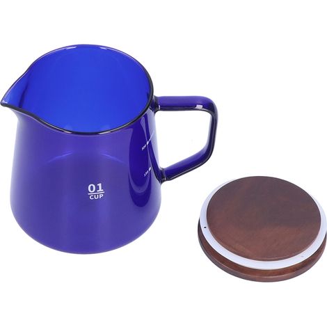 Tasse à thé en verre borosilicate 300 ml (11,9 oz) résistant à la chaleur, avec couvercle, bleu (1/5)