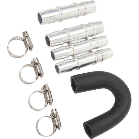 Kit de dérivation du radiateur de chauffage moteur, raccord de tuyau 5/8 po 3/4 po, aluminium, universel pour la plupart des tuyaux de chauffage courants (1/5)