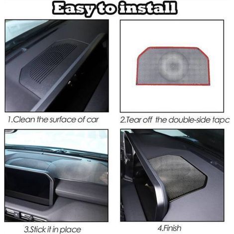 Disponible en une seule couleur : noir. Matériau : acier inoxydable OC24525. Grille de haut-parleur pour tableau de bord automobile.