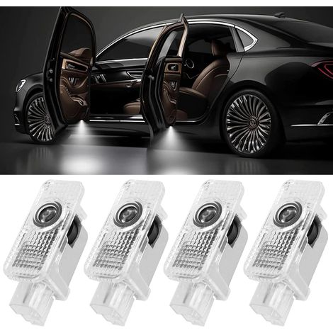 Lot de 4 projecteurs de lumière de porte de voiture S pour A1/A3/A4/A5/A6/A7/A8/Q2/Q3/Q5/Q7/Q8/TT/R8, éclairage de porte, éclairage de seuil, éclairage de sol (1/5)