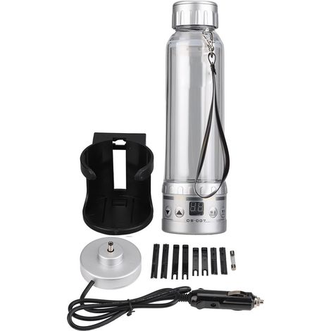Bouilloire électrique voiture 12V/24V, 280ml transparente, grande capacité portable multifonction argentée (1/5)