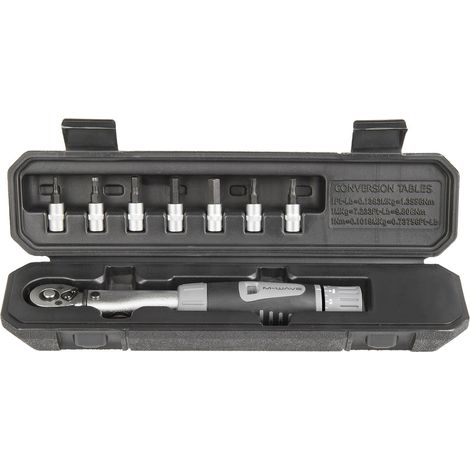 M-WAVE Torque Wrench Tw-4/24, 4-24 Nm, Allen Key Bits 3,4,5,6,8 Mm And T25 & T10, Each Set In Hardcase Box