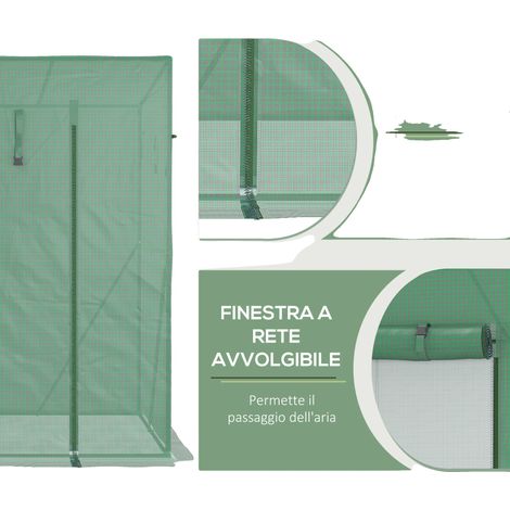 Invernadero, cubierta con protección UV, puerta enrollable con cremallera, invernadero (1/2)