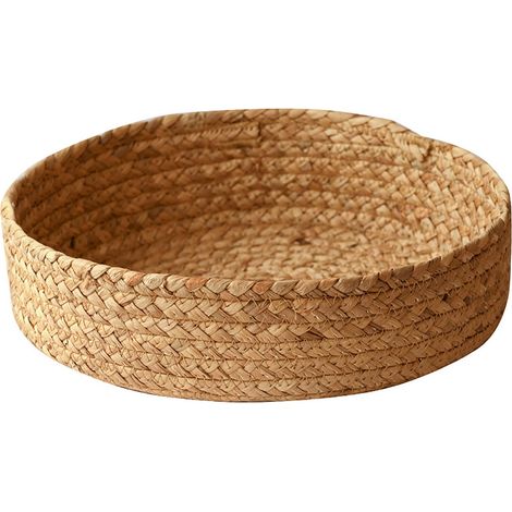 Aufbewahrungskorb aus Bockshornklee, stapelbar, Maße 28 x 6 cm / 30 x 8 cm, Farben Khaki / Beige / Grau, Gewicht 190 g / 210 g, ideal für Obst, Gemüse, Snacks und zur Aufbewahrung im Haushalt (1/5)