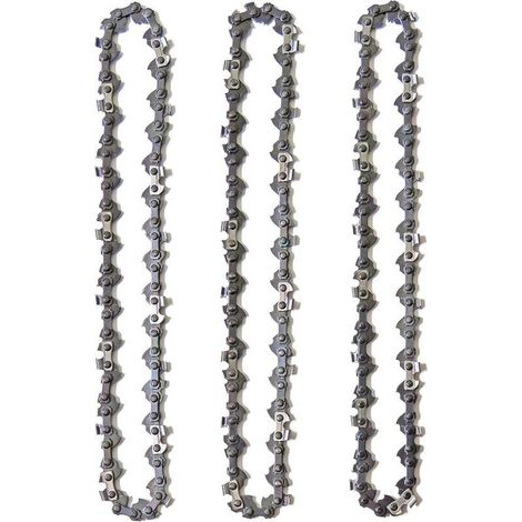 Chaine tronconneuse Lot de 3 Chaînes de Tronçonneuse pour Guide-Chaîne de 16" (40 cm), 3/8" 1.3 mm 56 Maillons d'Entraînement, Faible Rebond, Compatibles avec Einhell, McCulloch, Black & Decker (1/4)