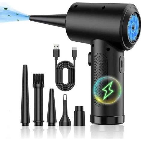 Dépoussiéreur à Air électrique, Mini aspirateur Portable,Dépoussiéreur électrique,Souffleur électrique Portable sans Fil,pour Ordinateur Portable,Canapé,Voiture,Batterie Rechargeable 6000 mAh-Fei Yu (1/5)