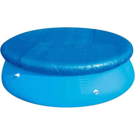Bâche de protection ronde pour piscine, bleue, 305 m, pour extérieur, avec attaches, anti-poussière, adaptable à la taille de la piscine. (1/5)