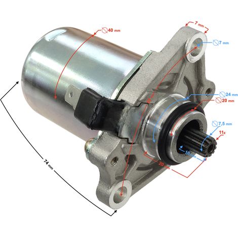 Démarreur pour scooter 2T DJ50, 11 dents (1/2)