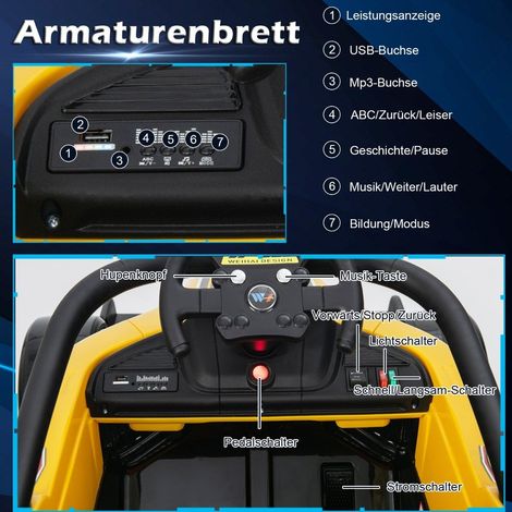 Kleinkind elektroauto 12 v kinderauto elektrisches rennauto fur kleinkinder mit fernbedienung gelb 88
