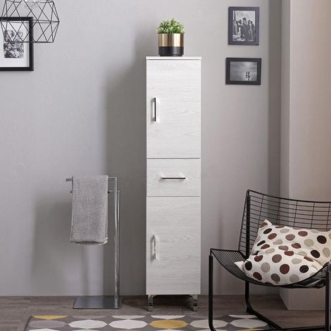 Mueble De Baño De Pie 150Cm Blanco Efecto Madera Rimini (1/5)