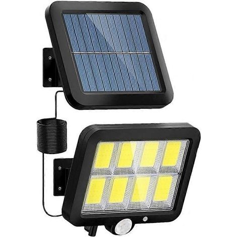 Lampe solaire murale LED à 3 modes, étanche, avec détecteur de mouvement, pour l'éclairage public et la sécurité du jardin. (1/5)