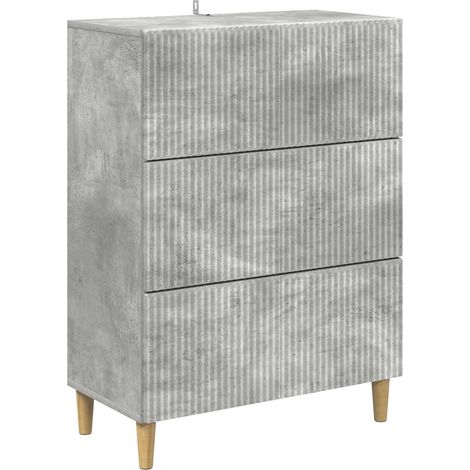 vidaXL Mobile con Cassetti Grigio Cemento 66 x 34,5 x 90 cm