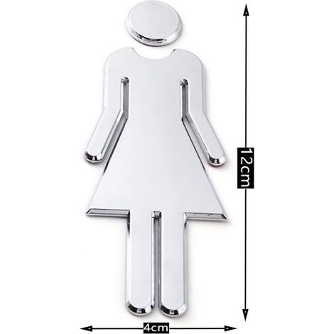 Autocollants de toilettes, 12 x 4 cm, panneaux de toilettes avec symboles pour hommes et femmes, faciles à coller, panneaux de toilettes pour hommes et femmes (1/3)