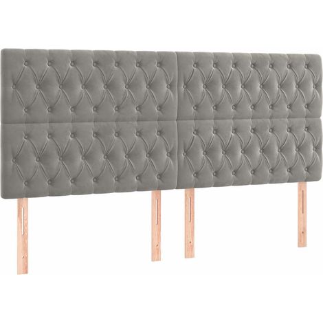 Maison Exclusive - Cabecero gris claro 180x7x118/128 cm terciopel (1/5)