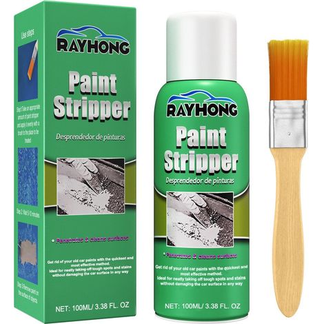 Décapant pour jantes de voiture, agent nettoyant et décapant sans rayures, enlève la peinture des surfaces métalliques (100 ml + boîte à pinceaux). (1/5)