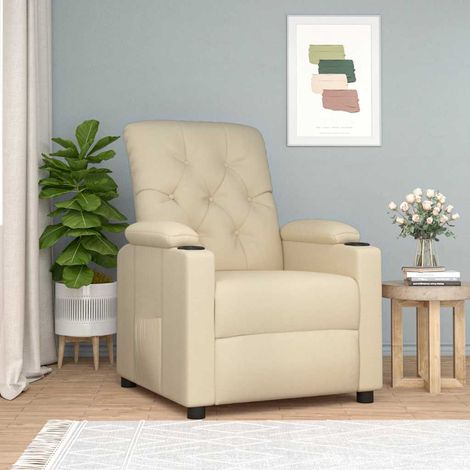 Relaxsessel Creme Stoff